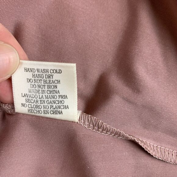 NWOT Freeway Crushed Velvet‎ Dress Women’s L Pink V neck Spaghetti Strap (0701) - Picture 8 of 15